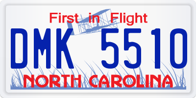 NC license plate DMK5510