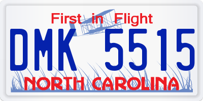NC license plate DMK5515
