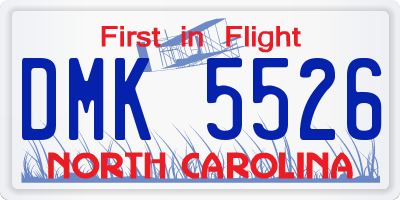 NC license plate DMK5526