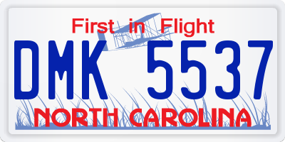 NC license plate DMK5537