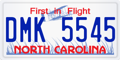 NC license plate DMK5545