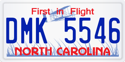 NC license plate DMK5546