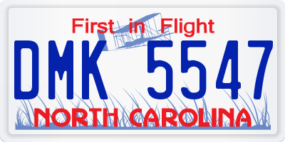 NC license plate DMK5547