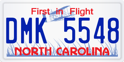 NC license plate DMK5548