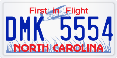 NC license plate DMK5554