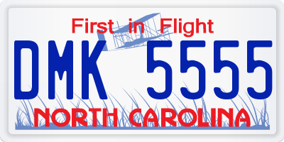 NC license plate DMK5555