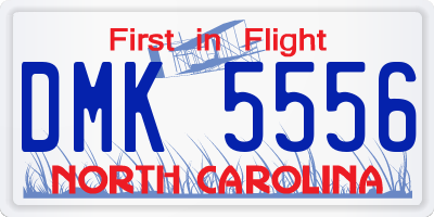 NC license plate DMK5556