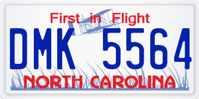 NC license plate DMK5564