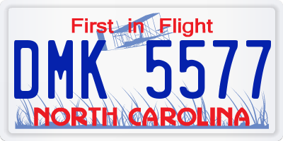 NC license plate DMK5577