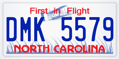 NC license plate DMK5579