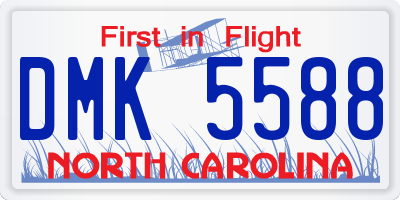 NC license plate DMK5588
