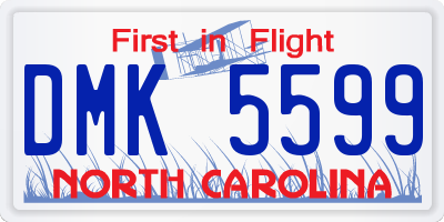 NC license plate DMK5599