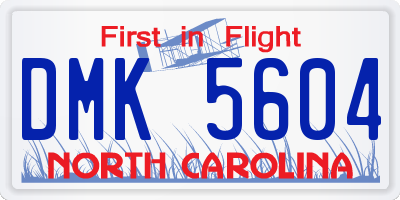 NC license plate DMK5604