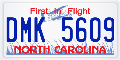 NC license plate DMK5609