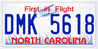 NC license plate DMK5618