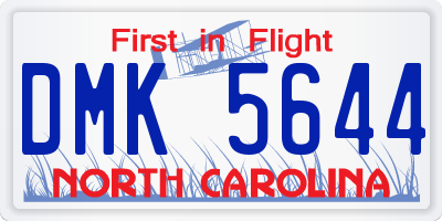NC license plate DMK5644