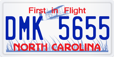 NC license plate DMK5655