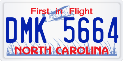 NC license plate DMK5664