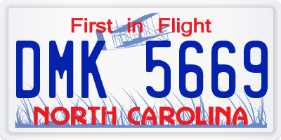 NC license plate DMK5669