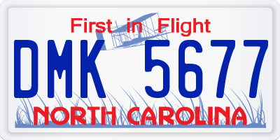 NC license plate DMK5677