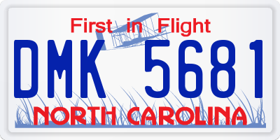 NC license plate DMK5681