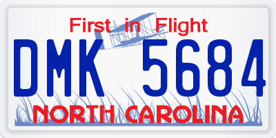 NC license plate DMK5684