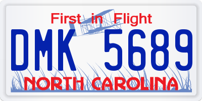 NC license plate DMK5689