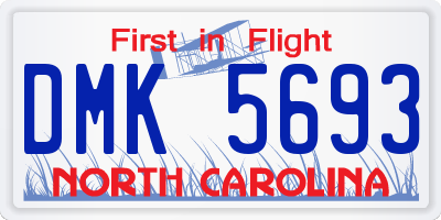 NC license plate DMK5693