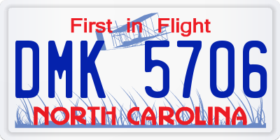 NC license plate DMK5706