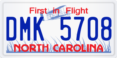 NC license plate DMK5708