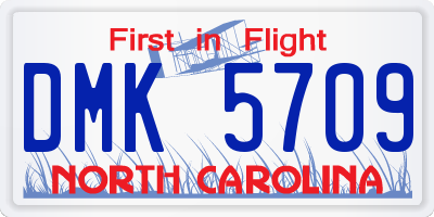 NC license plate DMK5709