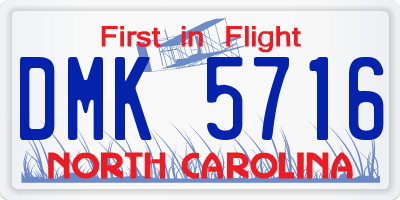 NC license plate DMK5716