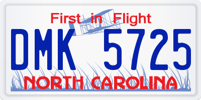 NC license plate DMK5725