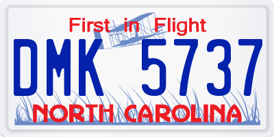 NC license plate DMK5737