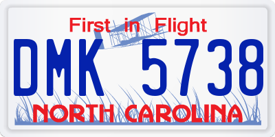 NC license plate DMK5738