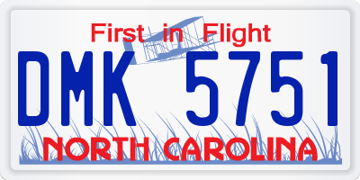 NC license plate DMK5751