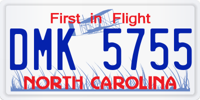 NC license plate DMK5755