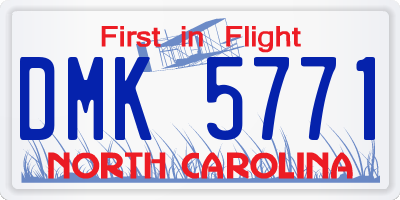 NC license plate DMK5771