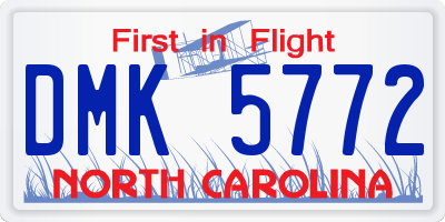 NC license plate DMK5772