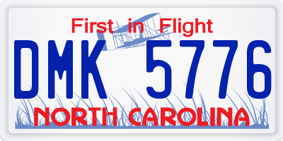 NC license plate DMK5776
