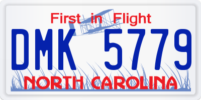 NC license plate DMK5779