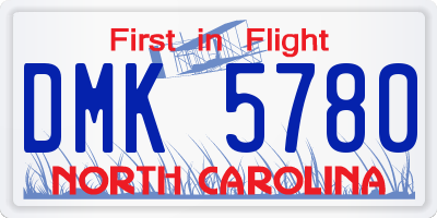 NC license plate DMK5780