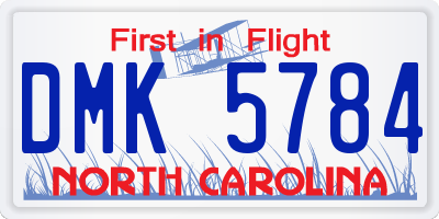 NC license plate DMK5784