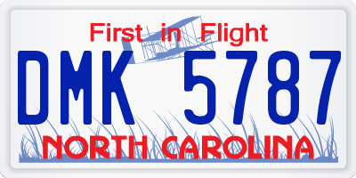 NC license plate DMK5787