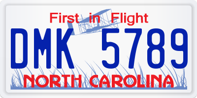 NC license plate DMK5789