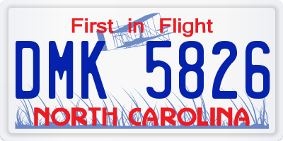 NC license plate DMK5826