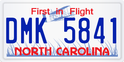NC license plate DMK5841