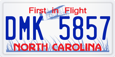 NC license plate DMK5857