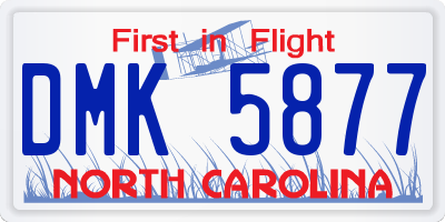 NC license plate DMK5877
