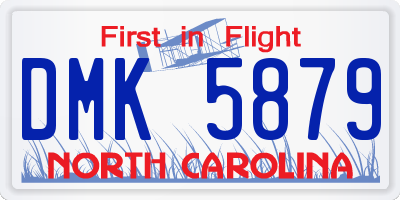 NC license plate DMK5879